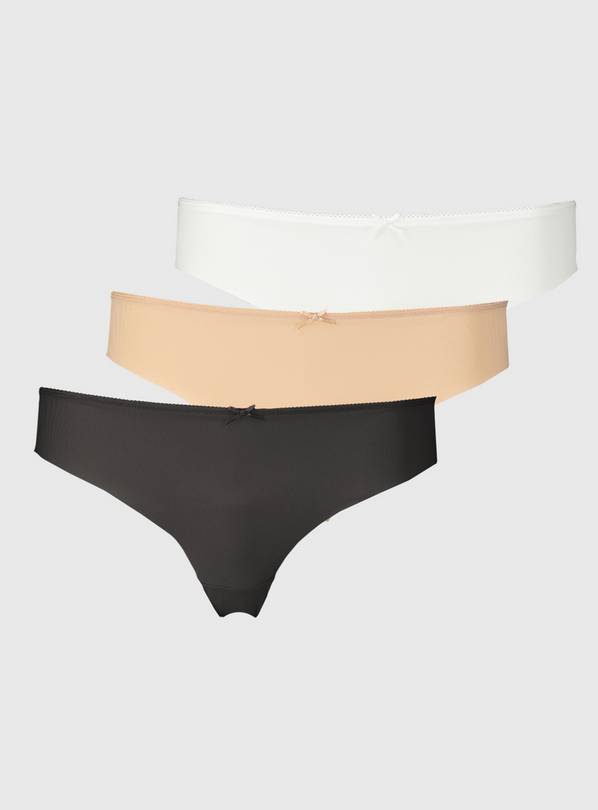 White, Black & Latte No VPL Brazilian Knickers 3 Pack 18